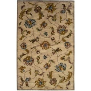 LR Resources Traditional Beige 7 ft. 9 in. x 9 ft. 9 in. Plush Indoor Area Rug MAJES9360 BEI80A0