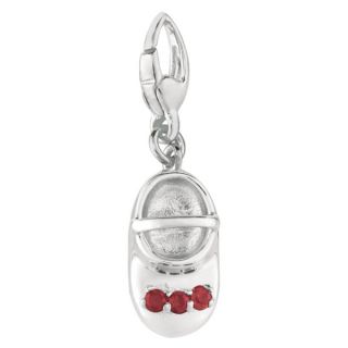 Sterling Silver Ruby 3 stone Baby Shoe Charm   13580179  
