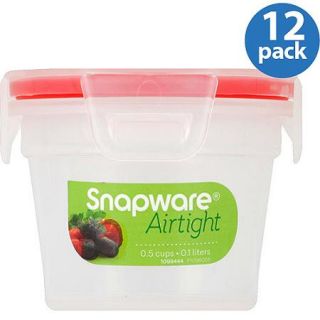 Snapware Airtight Plastic 0.5 Cup Nesting Food Storage Container Bowl, 12 Pack