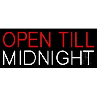 Sign Store N100 1417 outdoor Open Till Midnight Outdoor Neon Sign, 32 x 13 x 3. 5 inch