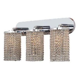 Worldwide Lighting Prism Collection 3 Light Chrome with Clear Crystal Sconce W23770C25
