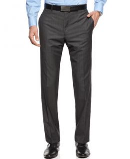 Calvin Klein Pants Grey Herringbone 100% Wool Slim Fit   Suits & Suit
