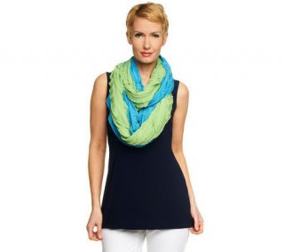 Attitudes by Renee Sleeveless Top w/ 2 Infinity Eyelash Scarves —