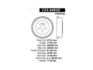 Centric Brake Drum 123.44025