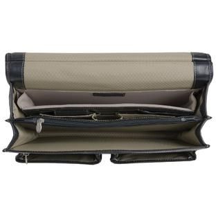 McKlein®  HAZEL CREST 15605 Black Leather Double Compartment Laptop