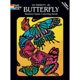 Dover Butterfly Stained Glass Coloring Book   Home   Crafts & Hobbies