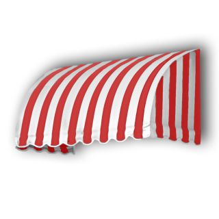 Awntech 244.5 in Wide x 36 in Projection Red/White Stripe Waterfall Window/Door Awning