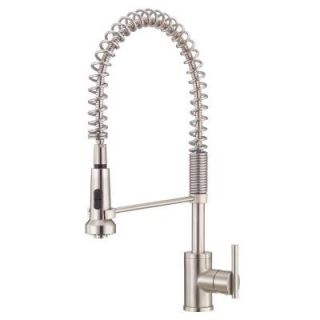 Danze Parma Side Mount Single Handle Pull Down Sprayer Kitchen Faucet in Stainless Steel D455158SS