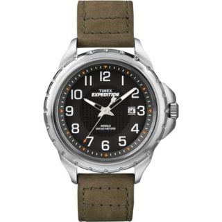 Timex T49945 Expedition Rugged Field Analog Watch w/Date & Olive Leather Strap