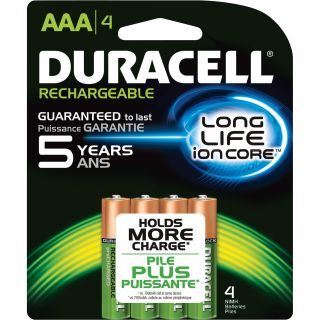 Duracell Rechargeable NiMH Batteries — AAA Size, 4-Pk., Model# DX2400R4  NiMH Batteries