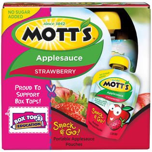 Motts Snack & Go Strawberry Applesauce 4 PK BOX   Food & Grocery