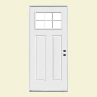 JELD WEN 32 in. x 80 in. Craftsman 6 Lite Primed Premium Steel Prehung Front Door N32881