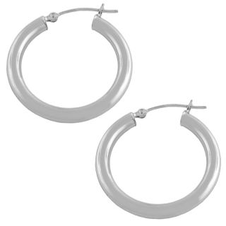 Fremada 14k White Gold Tube Hoop Earrings   14018687  