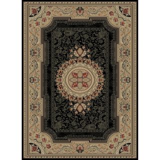 Concord Global Florence Black Rectangular Indoor Woven Oriental Area Rug (Common 9 x 13; Actual 111 in W x 150 in L x 9.25 ft Dia)