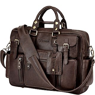 Vicenzo Leather Vicenzo Signature Full Grain Leather Briefcase