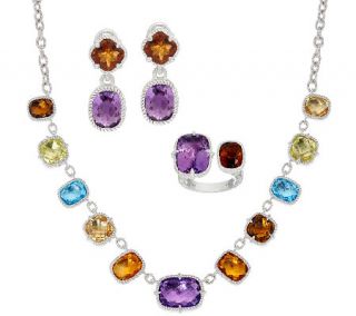 Judith Ripka Sterling Silver Multi Gemstone Necklace, Ring, or Earrings —