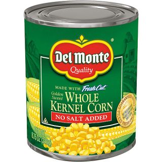 Del Monte Whole Kernel Golden Sweet No Salt Added Corn, 8.75 oz