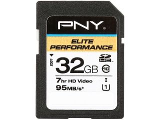 PNY Elite Performance 32GB Secure Digital High Capacity (SDHC) Flash Card Model P SDH32U195 GE