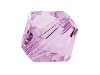 Swarovski Crystal, #5328 Bicone Beads 6mm, 20 Pieces, Light Amethyst