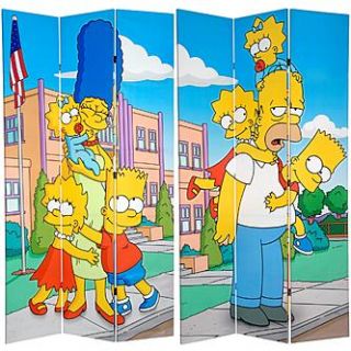 Oriental Furniture 7 ft. Tall Double Sided Simpsons Kids Canvas Room