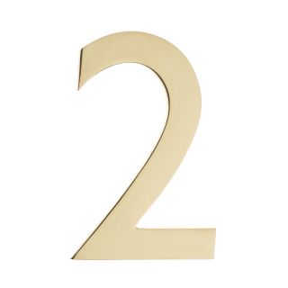 Architectural Mailboxes 5.1 in Polished Brass House Number 2