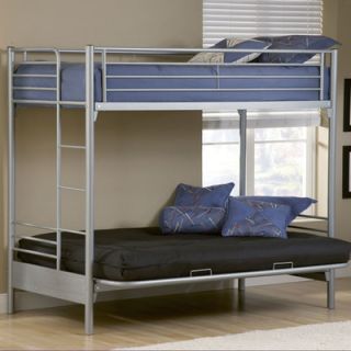 Universal Youth Twin over Futon Bunk Bed with Built In Ladder