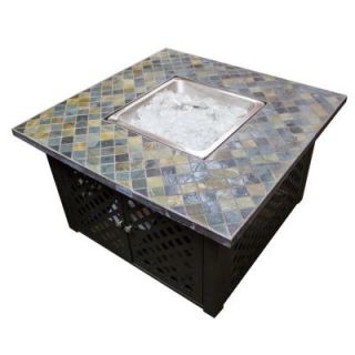 AZ Patio Heaters 40 in. Square Slate Steel Firepit in Mocha WLF LTC