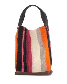 Marni Heavy Stripe Wool Shoulder Bag