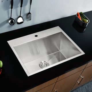 33 inch 18 Gauge Stainless Steel Drop in Single Bowl Kitchen Sink with