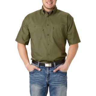 Key Wrinkle-Resistant Canvas Shirt — Green, Small, Model# 543.30