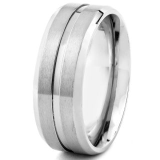 Mens Titanium Satin Finish Grooved Ring (7 mm)   11917228  