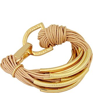 SAACHI accessories String Bracelet with Gold Brushed Tubes