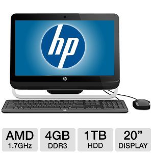 HP Omni 120 1134 H2M57AA All In One PC   AMD E2 1800 1.7GHz, 4GB DDR3, 1TB HDD, Keyboard & Mouse, 20 Display, Windows 7 Home Premium 64 bit
