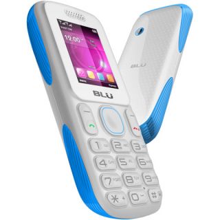 BLU Tank T190i GSM Phone (Unlocked), White/Blue