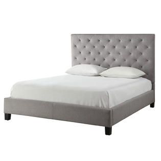 Oxford Creek  Evelyn Gray Linen Tufted Queen Size Platform Bed
