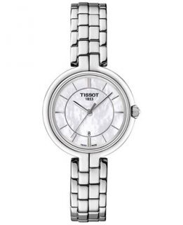Tissot Womens Swiss Flamingo Lady Stainless Steel Bracelet Watch 26mm