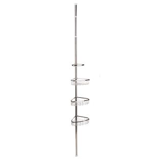 Style Selections 113 in H Steel Tension Pole Freestanding Shower Caddy