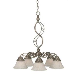 Filament Design Concord Series 5 Light Brushed Nickel Chandelier with White Marble Glass Shade CLI TL5012579