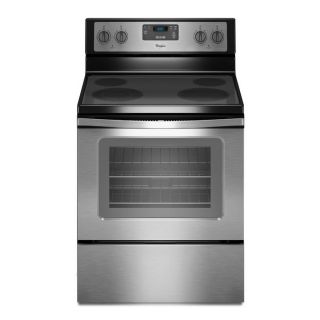 Whirlpool Smooth Surface Freestanding 4 4.8 cu ft Electric Range (Black On Stainless) (Common 30 in; Actual 29.875 in)