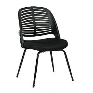 Avenue Six Tyler Visitor Chair With Black Frame and Black Fabric, No