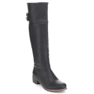 Fashion Focus Womens Erica 1 Faux Leather Knee high Riding Boots