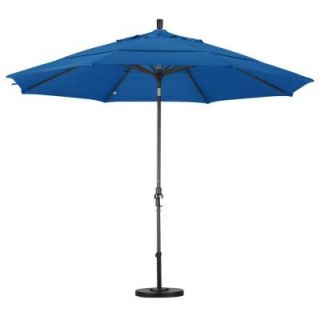 California Umbrella 11 ft. Aluminum Collar Tilt Double Vented Patio Umbrella in Pacific Blue Pacifica GSCU118117 SA01 DWV