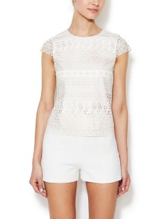 Charlette Faux Leather Laser Cut Top by Dolce Vita
