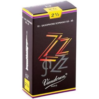 Vandoren ZZ Series Soprano Saxophone Reeds, Strength 2.5, Box of 10