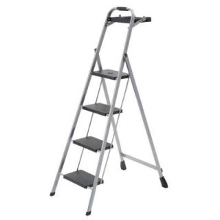 4 Step Steel Skinny Mini Step Stool Ladder with Project Tray HSP 4TG