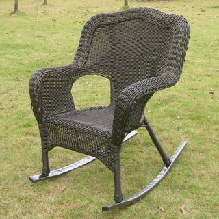 International Caravan Chelsea Wicker Resin Outdoor Rocking Chair (Set