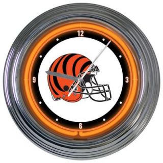 The Memory Company 15 in. NFL License Cincinnati Bengals Neon Wall Clock DISCONTINUED NFL CBG 276
