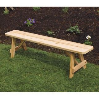 A & L Furniture Western Red Cedar Traditional Backless Bench