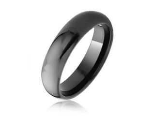 Bling Jewelry Black Tungsten Dome Wedding Band Ring 6mm