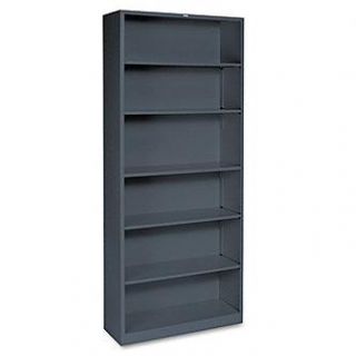 HON Metal Bookcase, 6 Shelves, 81 1/8h, Charcoal   Home   Furniture